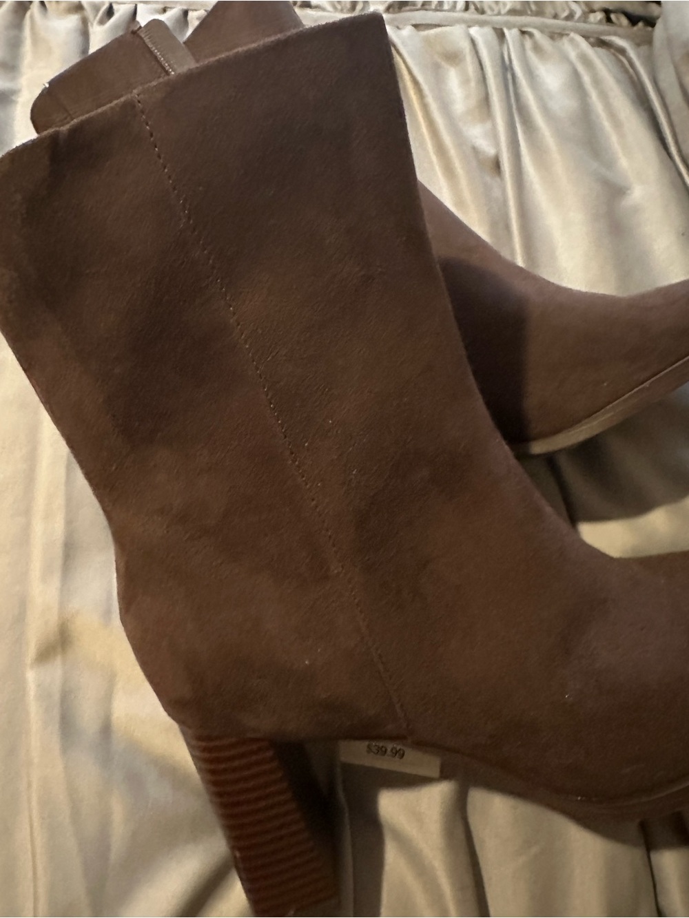 Women’s Brown Pointed Toe Suede Ankle Boots - Picture 2 of 8